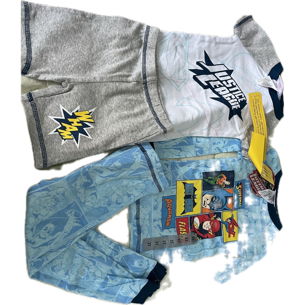 Justice League Boys 3T 4-Piece Pajama Set NWT Batman Superman